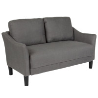 Flash Furniture SL-SF915-2-DGY-F-GG Asti Upholstered Loveseat in Dark Gray Fabric